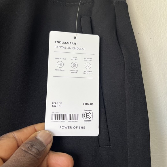 Athleta  Pantalon Endless Women's Athleisure Crop Pant Size 8 Black New Gym yoga - Picture 5 of 13